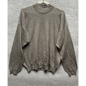 Ponte Vecchio Merino Wool Mock Neck Pullover Sweater Mens XL Beige EUC Italy